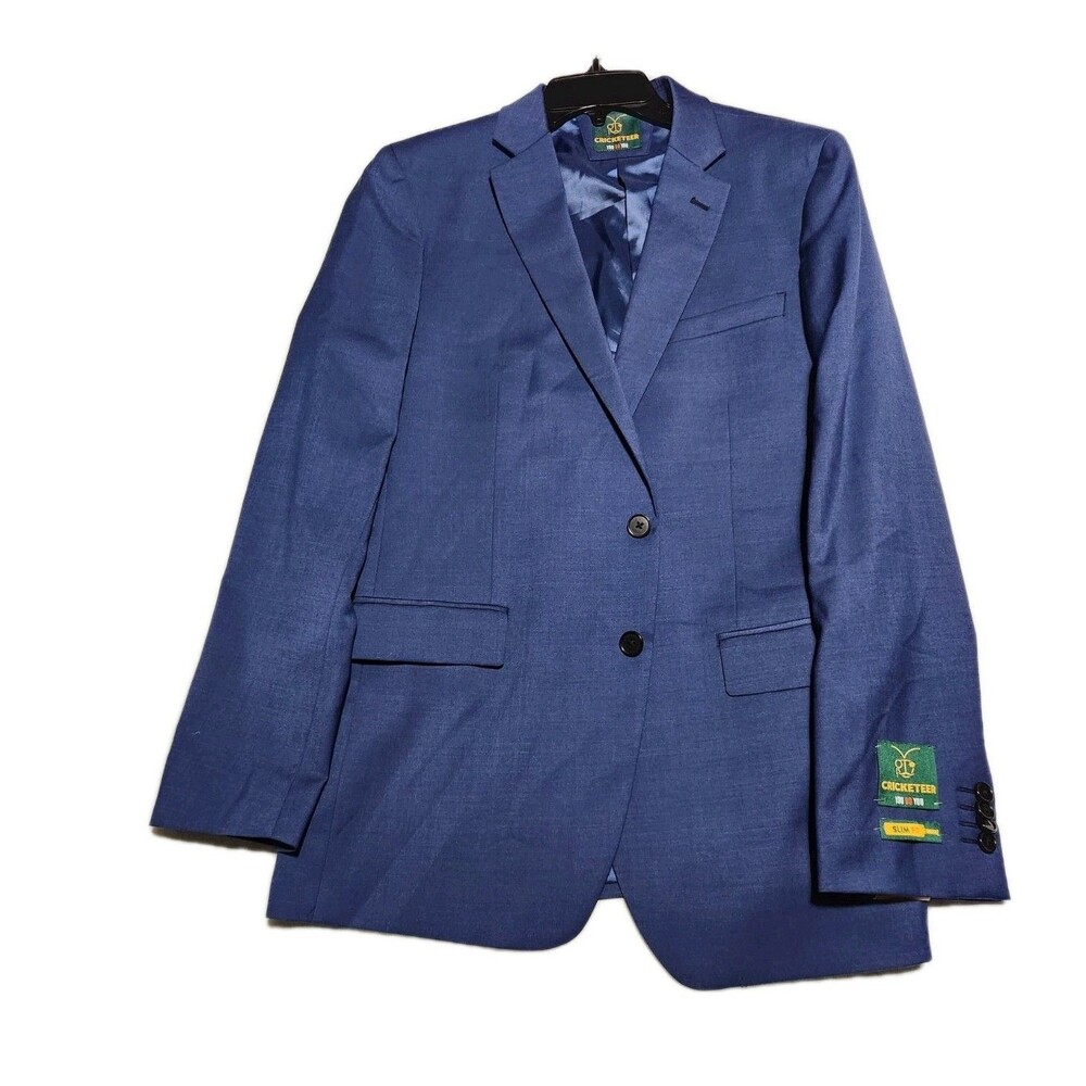 Cricketeer 100% Wool 1 breasted Button Suit Jacket Blue mens 42 REG